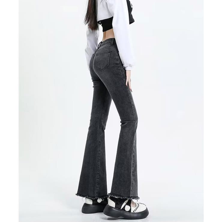 セミフレアデニムパンツ美脚フリンジパンツ | SUNSHINE CLOSET | 詳細画像12 