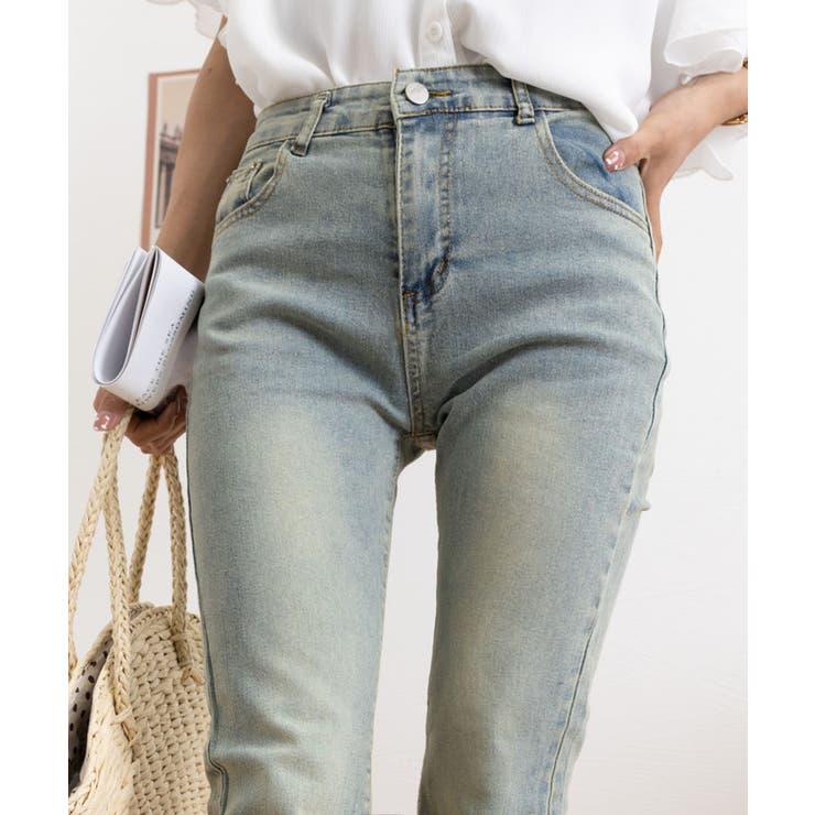 セミフレアデニムパンツ美脚フリンジパンツ | SUNSHINE CLOSET | 詳細画像14 