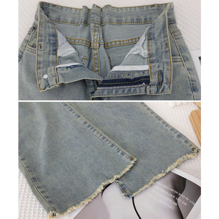 セミフレアデニムパンツ美脚フリンジパンツ | SUNSHINE CLOSET | 詳細画像26 