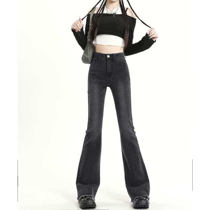 セミフレアデニムパンツ美脚フリンジパンツ | SUNSHINE CLOSET | 詳細画像8 