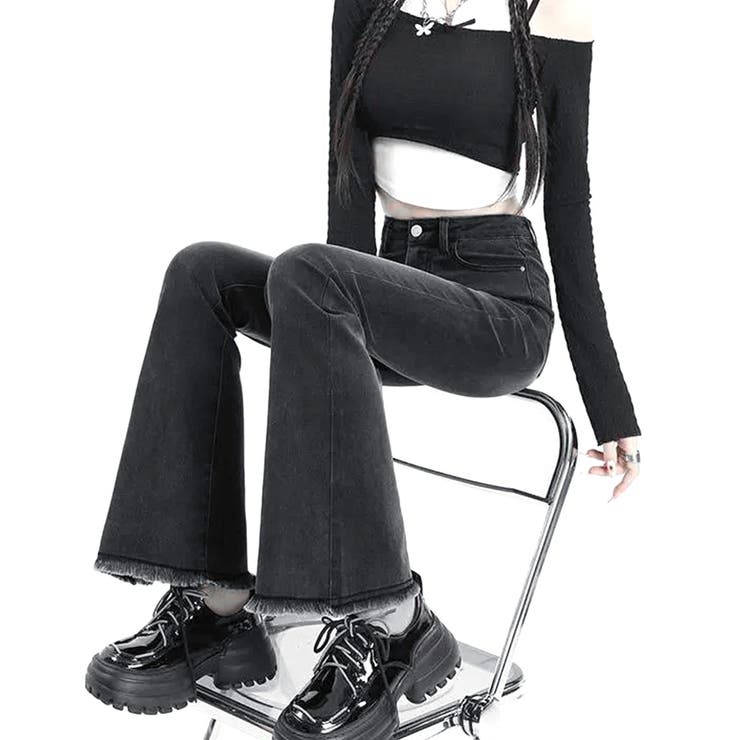 セミフレアデニムパンツ美脚フリンジパンツ | SUNSHINE CLOSET | 詳細画像9 