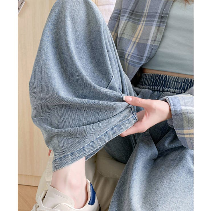 美脚デニム風ワイドパンツタック入りパンツ | SUNSHINE CLOSET | 詳細画像12 