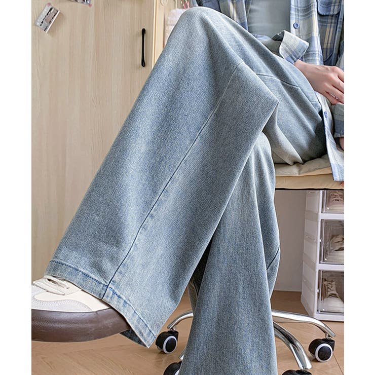 美脚デニム風ワイドパンツタック入りパンツ | SUNSHINE CLOSET | 詳細画像13 