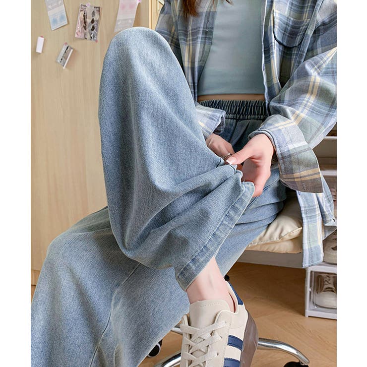 美脚デニム風ワイドパンツタック入りパンツ | SUNSHINE CLOSET | 詳細画像14 