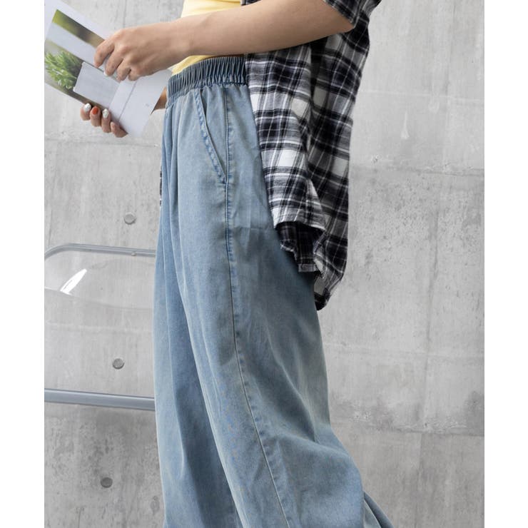 美脚デニム風ワイドパンツタック入りパンツ | SUNSHINE CLOSET | 詳細画像17 