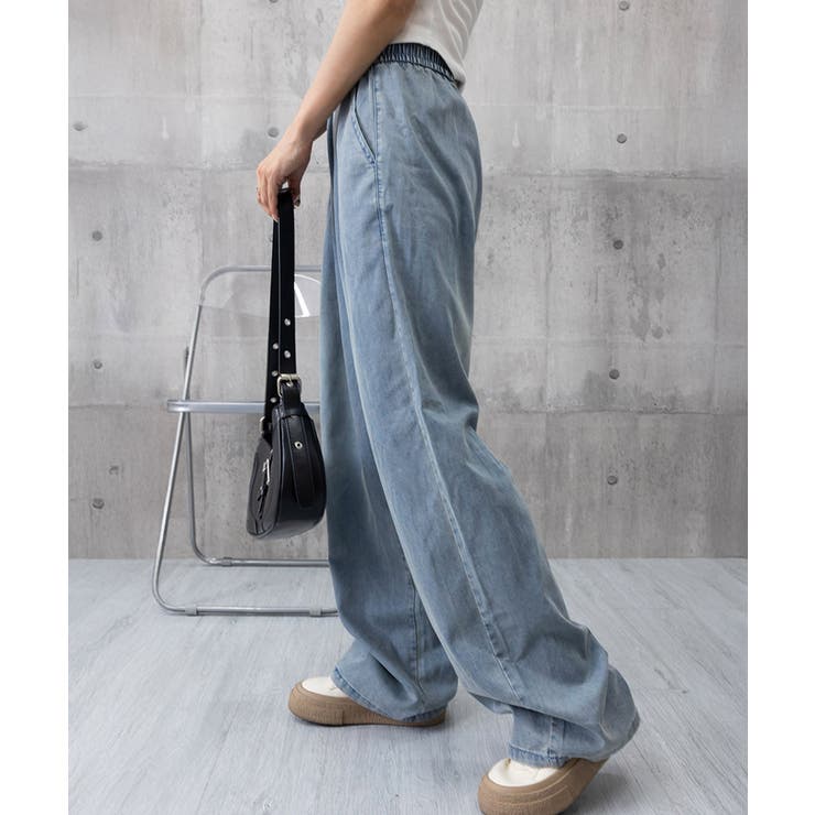 美脚デニム風ワイドパンツタック入りパンツ | SUNSHINE CLOSET | 詳細画像18 