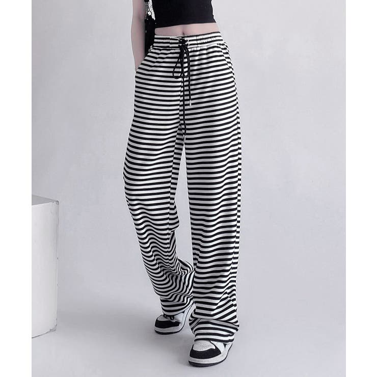 リラックスボーダーパンツウエスト紐韓国風 | SUNSHINE CLOSET | 詳細画像5 