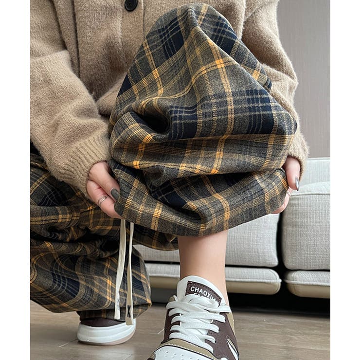 チェック柄パンツハイウエストワイドパンツ | SUNSHINE CLOSET | 詳細画像14 