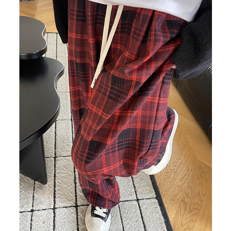 チェック柄パンツハイウエストワイドパンツ | SUNSHINE CLOSET | 詳細画像18 