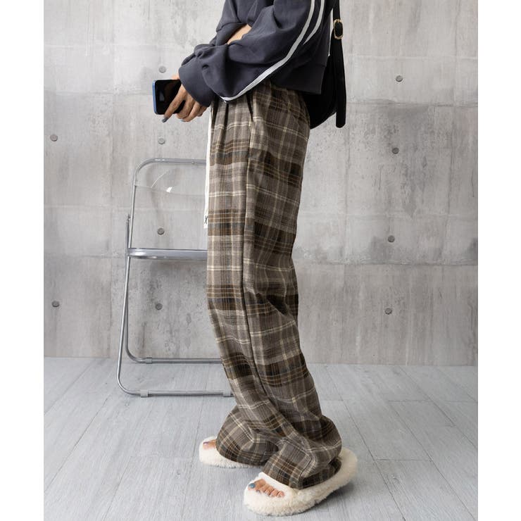 チェック柄パンツハイウエストワイドパンツ | SUNSHINE CLOSET | 詳細画像25 