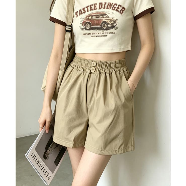 レディースきれいめショートパンツ ウエストゴム 楽ちんパンツ | SUNSHINE CLOSET | 詳細画像3 