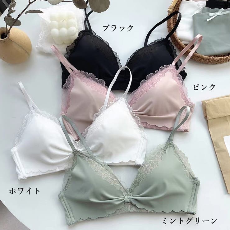 【サルート】ミント グリーン ブラジャーショーツセット ブラショーツセット ノンワイヤー M 新品 0002 ミントグリーン