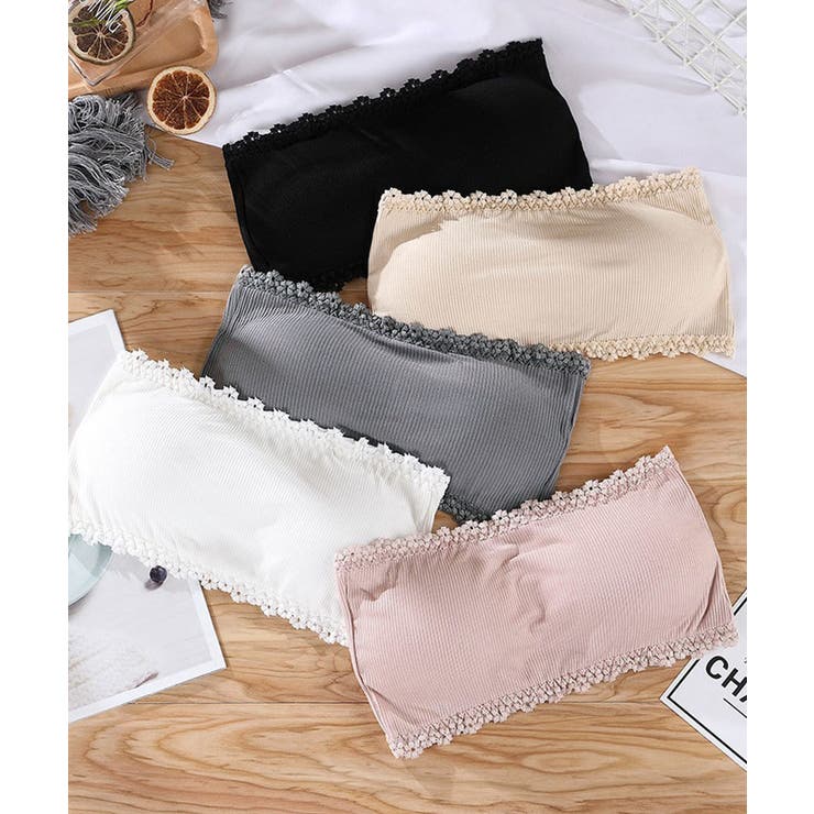 カップ付きインナー ズレ落ちない レースチューブトップ | SUNSHINE CLOSET | 詳細画像1 
