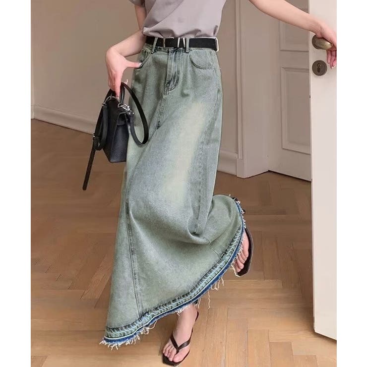 カットオフデザインデニムスカート 韓国風 | SUNSHINE CLOSET | 詳細画像1 