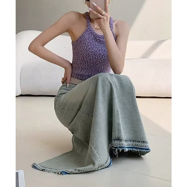 カットオフデザインデニムスカート 韓国風 | SUNSHINE CLOSET | 詳細画像5 