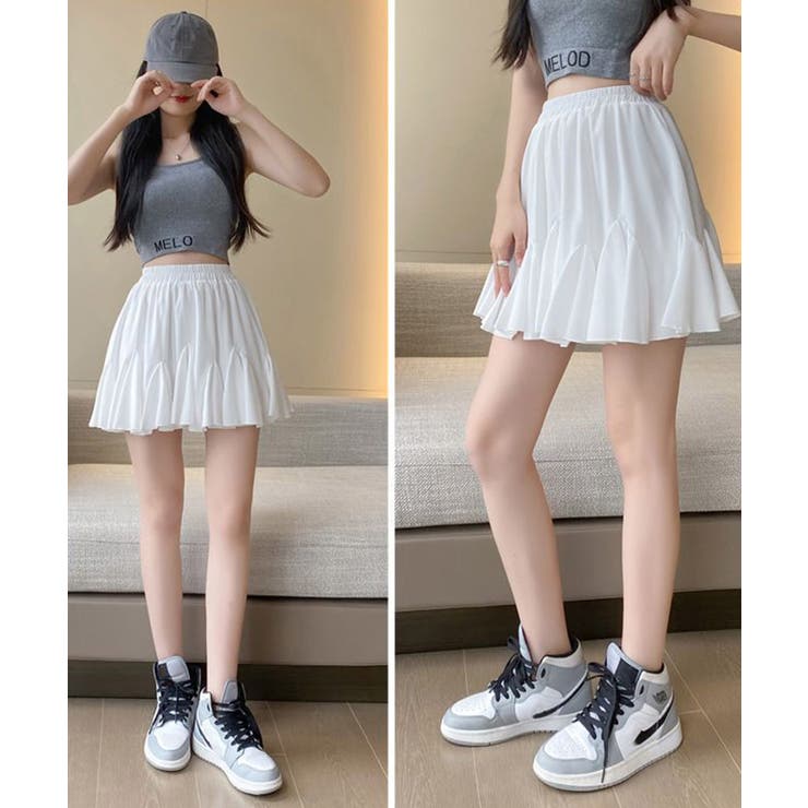 ハイウエストスカートミニ 美脚スカート夏 無地Aラインスカートインナーパンツ付き… | SUNSHINE CLOSET | 詳細画像15 
