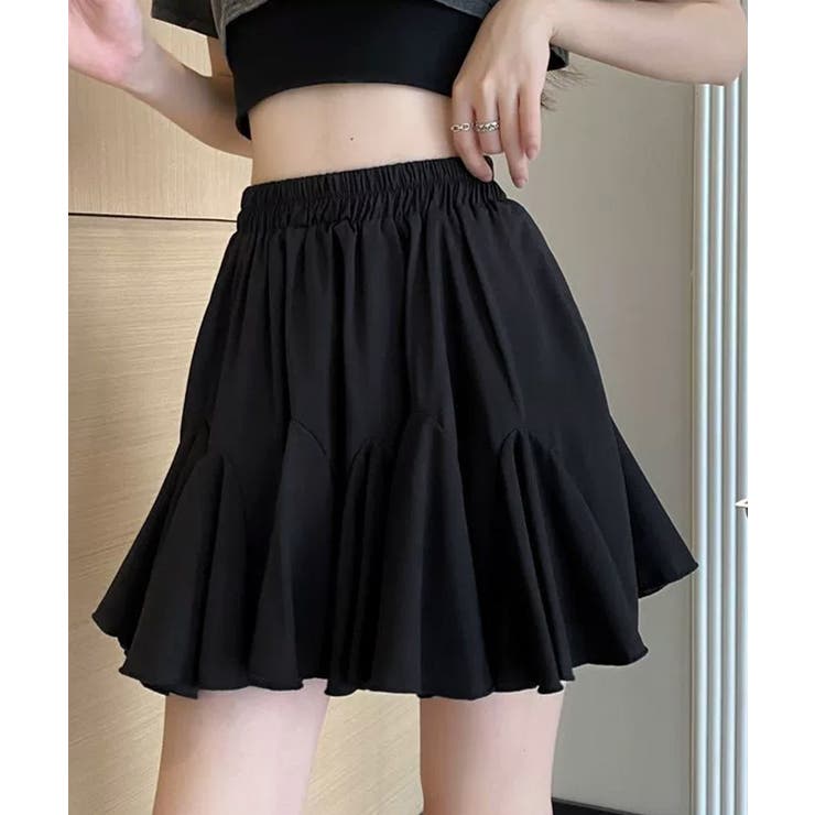 ハイウエストスカートミニ 美脚スカート夏 無地Aラインスカートインナーパンツ付き… | SUNSHINE CLOSET | 詳細画像2 