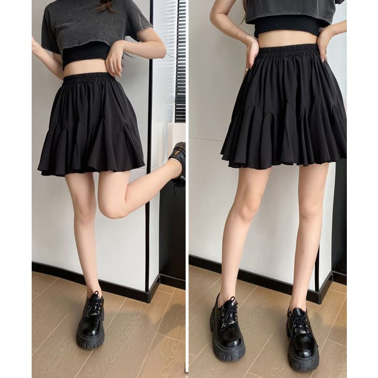 ハイウエストスカートミニ 美脚スカート夏 無地Aラインスカートインナーパンツ付き… | SUNSHINE CLOSET | 詳細画像8 