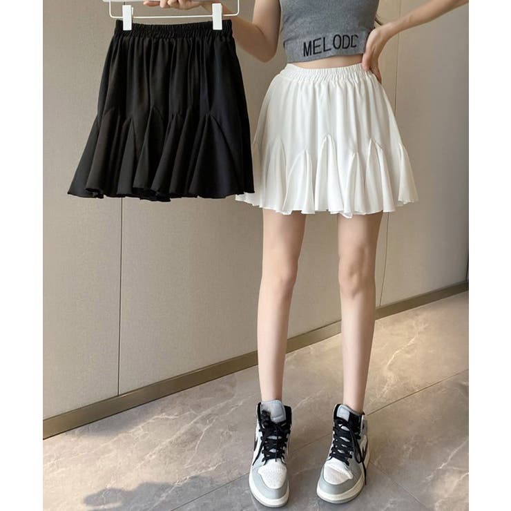 ハイウエストスカートミニ 美脚スカート夏 無地Aラインスカートインナーパンツ付き… | SUNSHINE CLOSET | 詳細画像9 
