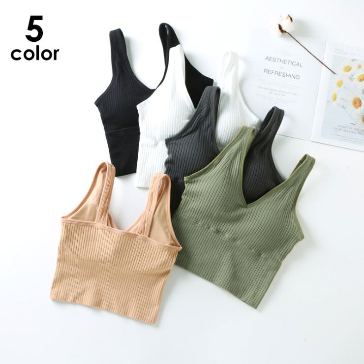 タンクトップ Vネックリブニット シンプル | SUNSHINE CLOSET | 詳細画像1 