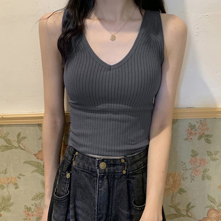 タンクトップ Vネックリブニット シンプル | SUNSHINE CLOSET | 詳細画像9 