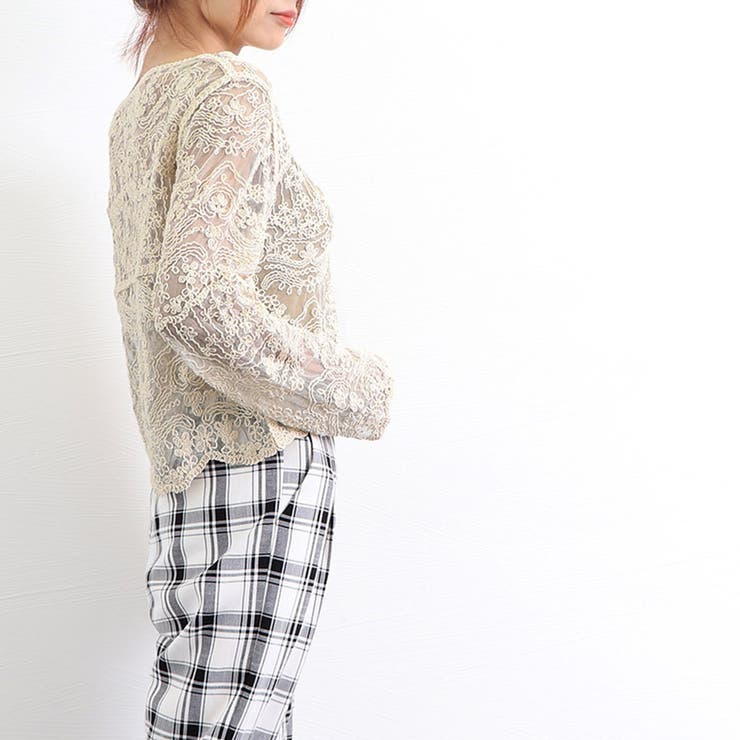 レースブラウス カーディガン Vネック 春 春服  韓国ファッション 韓国 | SUNSHINE CLOSET | 詳細画像11 