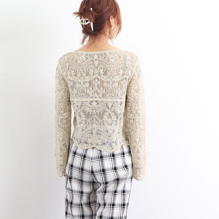 レースブラウス カーディガン Vネック 春 春服  韓国ファッション 韓国 | SUNSHINE CLOSET | 詳細画像12 