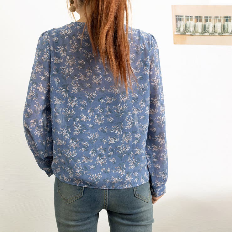 襟フリル シースルー 花柄ブラウス 女性 | SUNSHINE CLOSET | 詳細画像19 