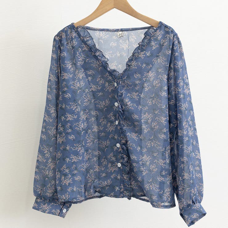 襟フリル シースルー 花柄ブラウス 女性 | SUNSHINE CLOSET | 詳細画像24 