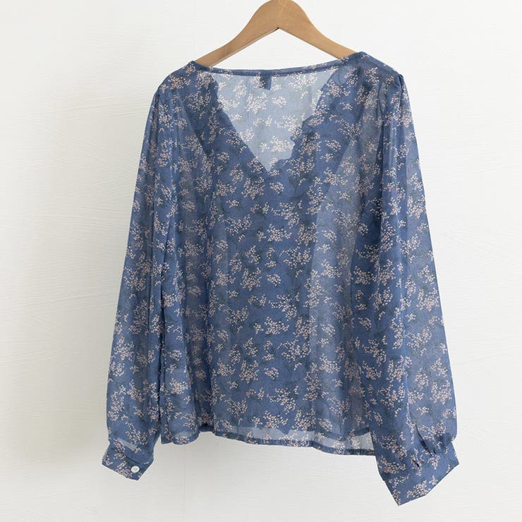 襟フリル シースルー 花柄ブラウス 女性 | SUNSHINE CLOSET | 詳細画像25 