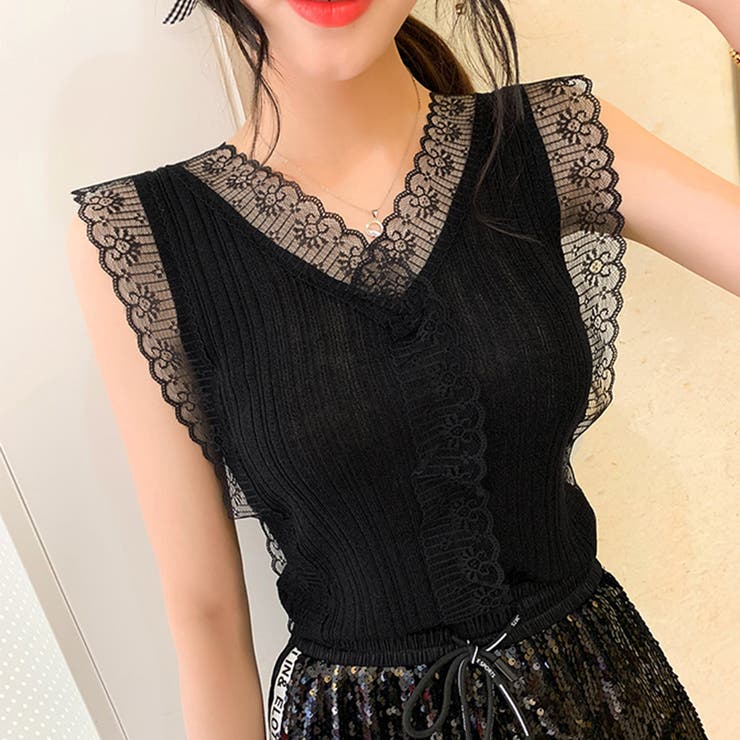 Vネック レースキャミソール レディース | SUNSHINE CLOSET | 詳細画像6 