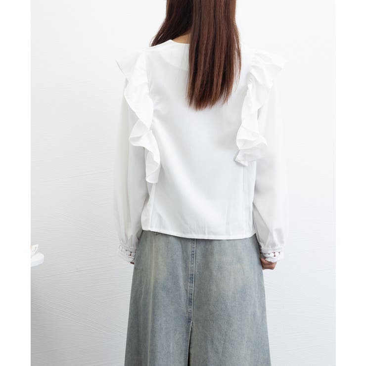 フリルブラウス レース切替ブラウス 薄手 | SUNSHINE CLOSET | 詳細画像15 
