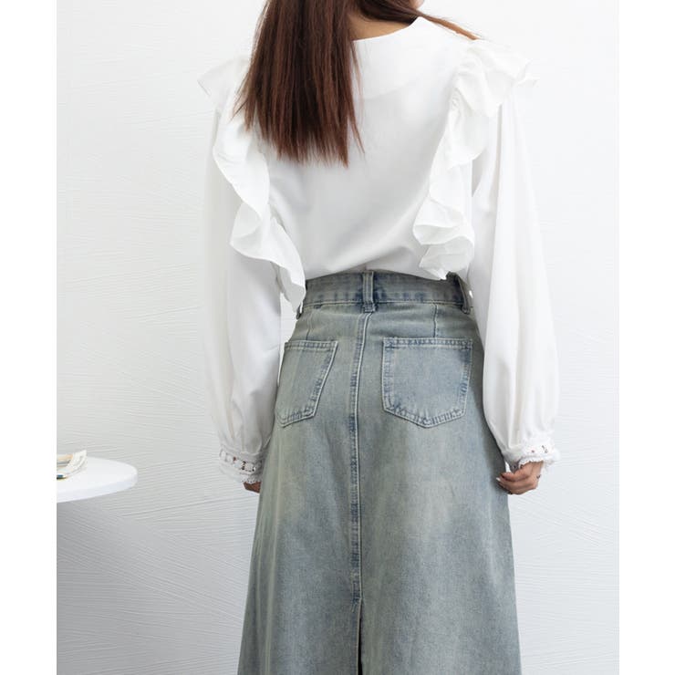 フリルブラウス レース切替ブラウス 薄手 | SUNSHINE CLOSET | 詳細画像16 