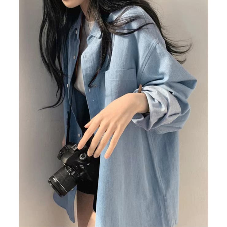 ビッグデニムシャツレディース重ね着お洒落 | SUNSHINE CLOSET | 詳細画像3 