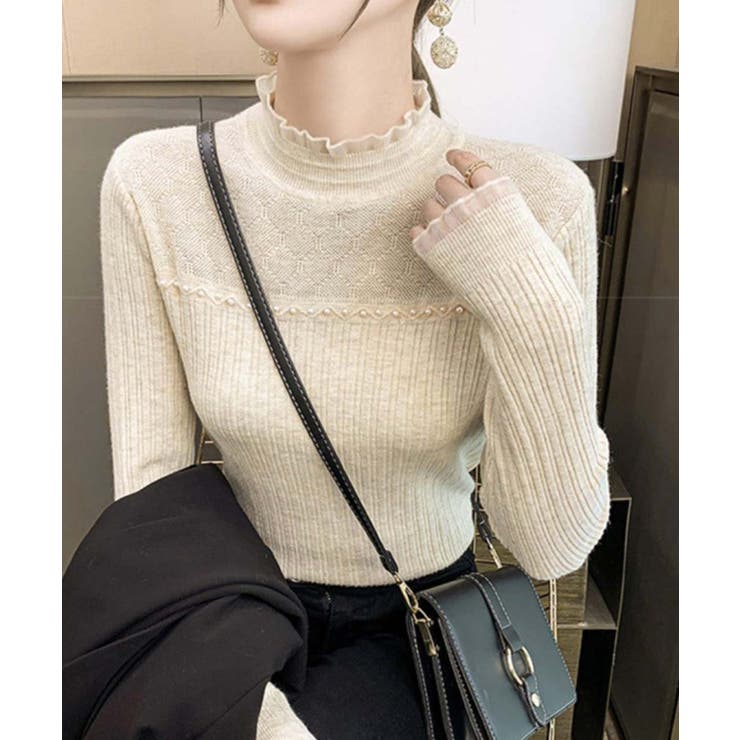 ハイネックニットトップスフリルニットソー | SUNSHINE CLOSET | 詳細画像2 