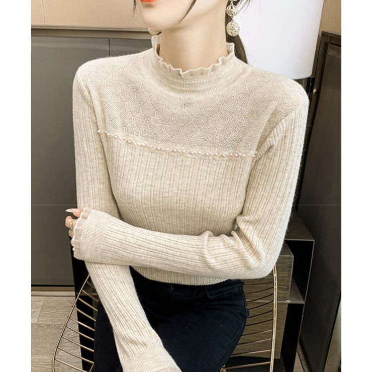 ハイネックニットトップスフリルニットソー | SUNSHINE CLOSET | 詳細画像3 