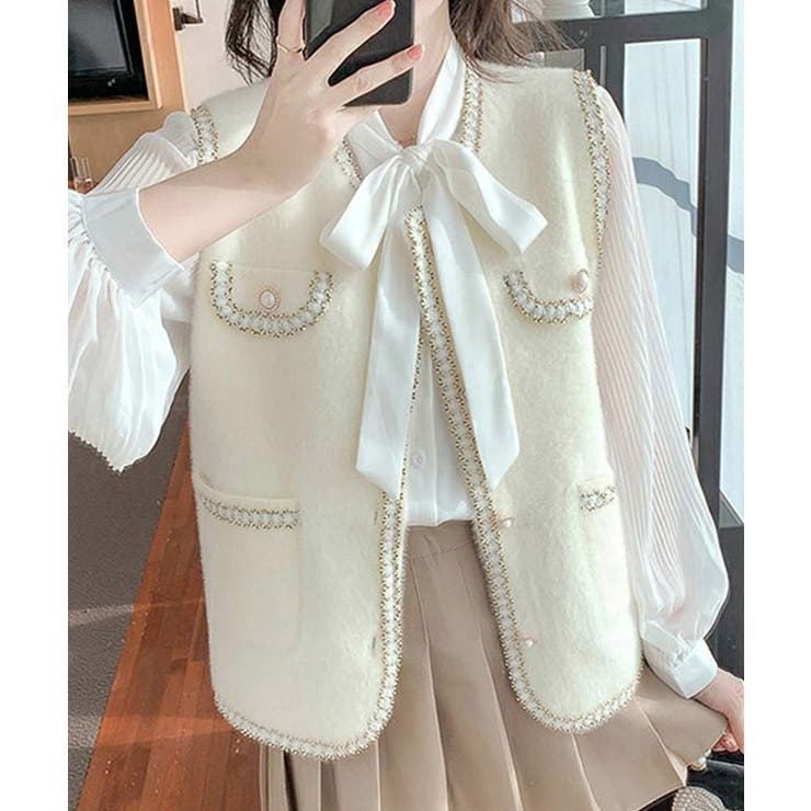 モヘア風ニットベストレディース韓国風秋服 | SUNSHINE CLOSET | 詳細画像11 