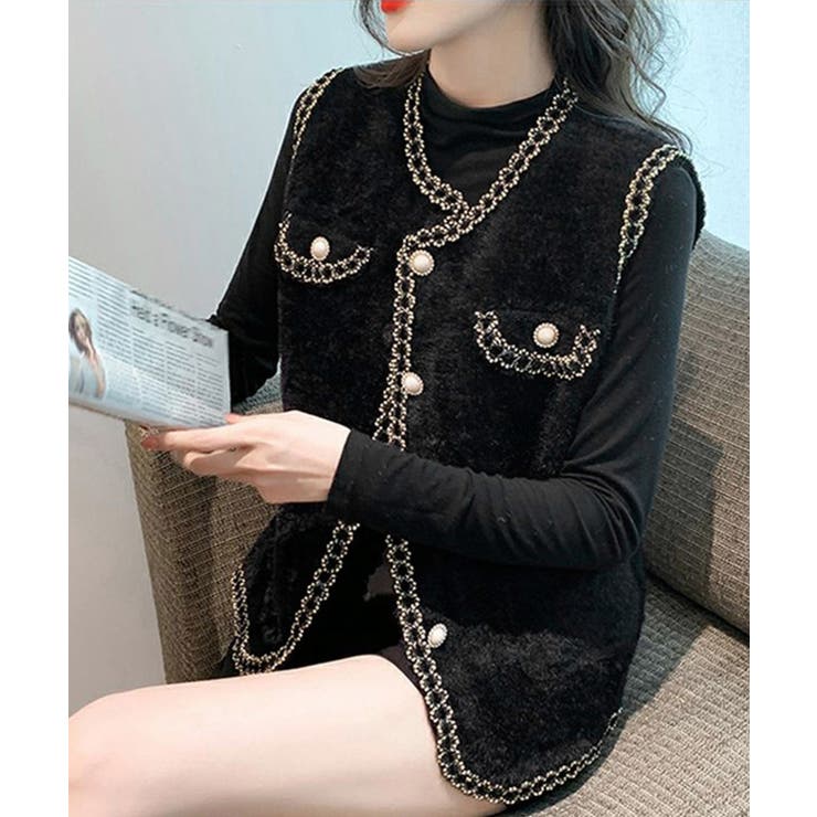 モヘア風ニットベストレディース韓国風秋服 | SUNSHINE CLOSET | 詳細画像3 