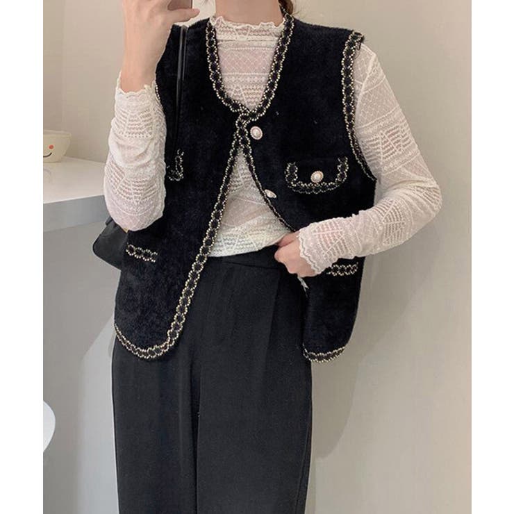 モヘア風ニットベストレディース韓国風秋服 | SUNSHINE CLOSET | 詳細画像5 