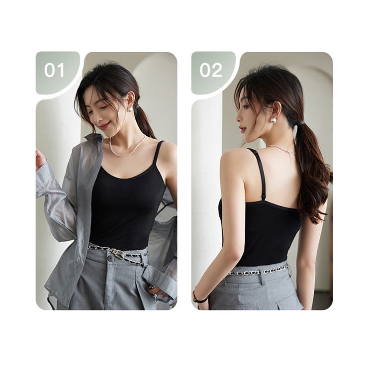 カップ付きキャミソール 韓国風ブラトップ | SUNSHINE CLOSET | 詳細画像8 