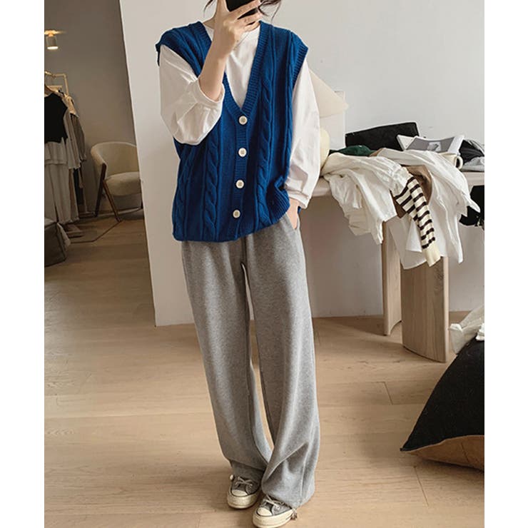 Vネックニットベストレディースニットジレ | SUNSHINE CLOSET | 詳細画像10 