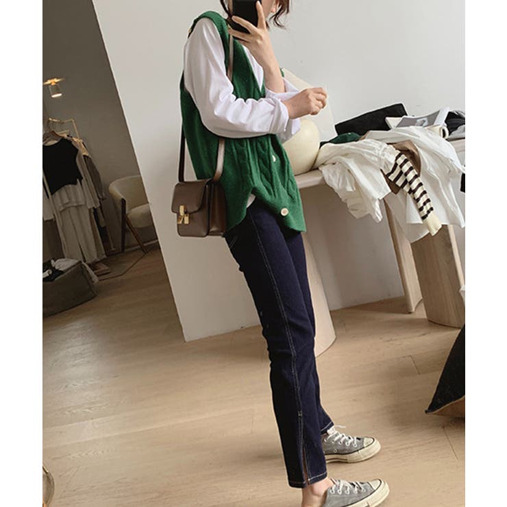 Vネックニットベストレディースニットジレ | SUNSHINE CLOSET | 詳細画像13 