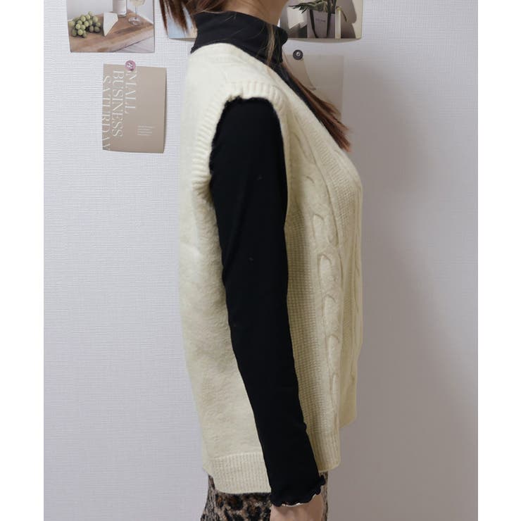 Vネックニットベストレディースニットジレ | SUNSHINE CLOSET | 詳細画像15 