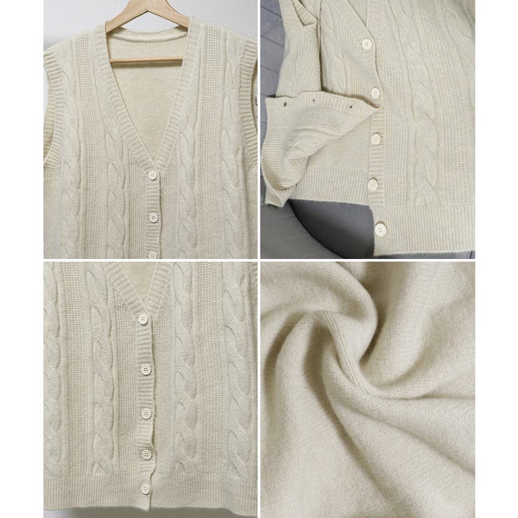 Vネックニットベストレディースニットジレ | SUNSHINE CLOSET | 詳細画像19 