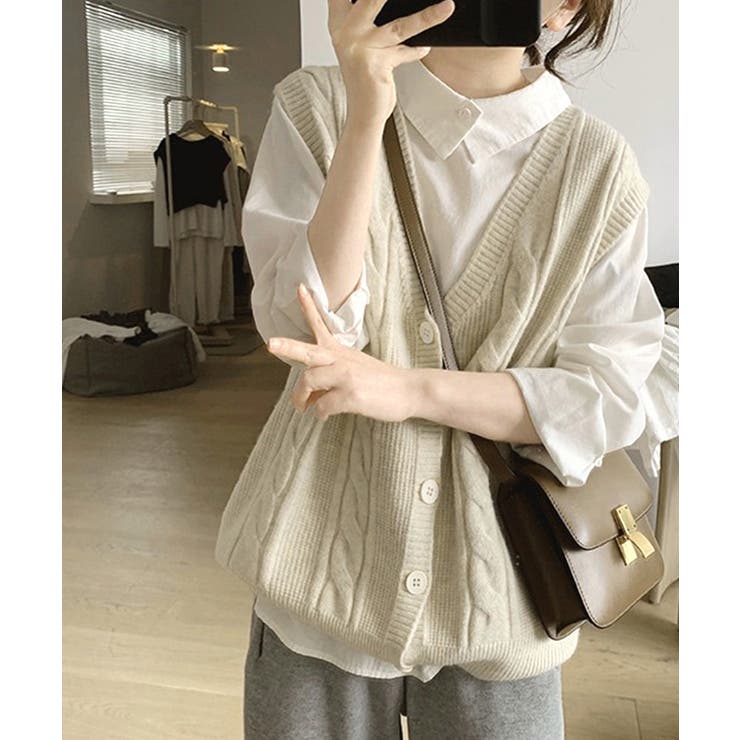 Vネックニットベストレディースニットジレ | SUNSHINE CLOSET | 詳細画像2 