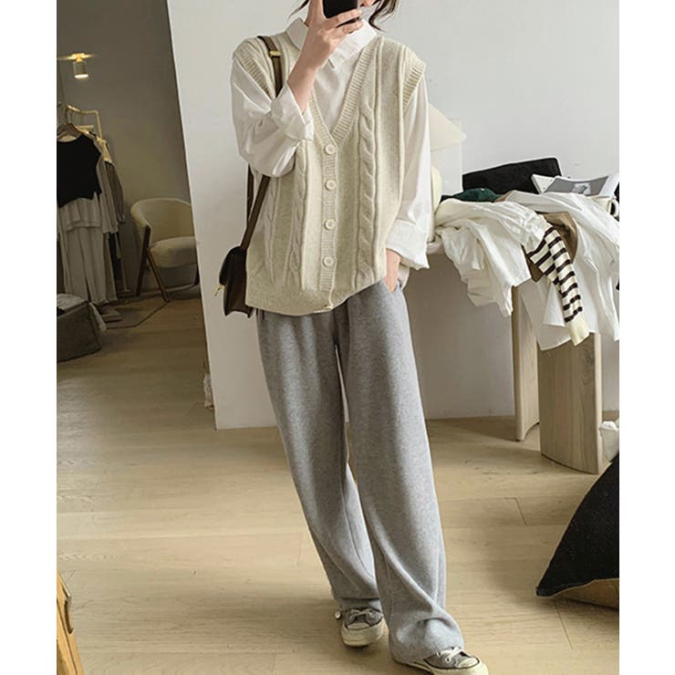 Vネックニットベストレディースニットジレ | SUNSHINE CLOSET | 詳細画像3 