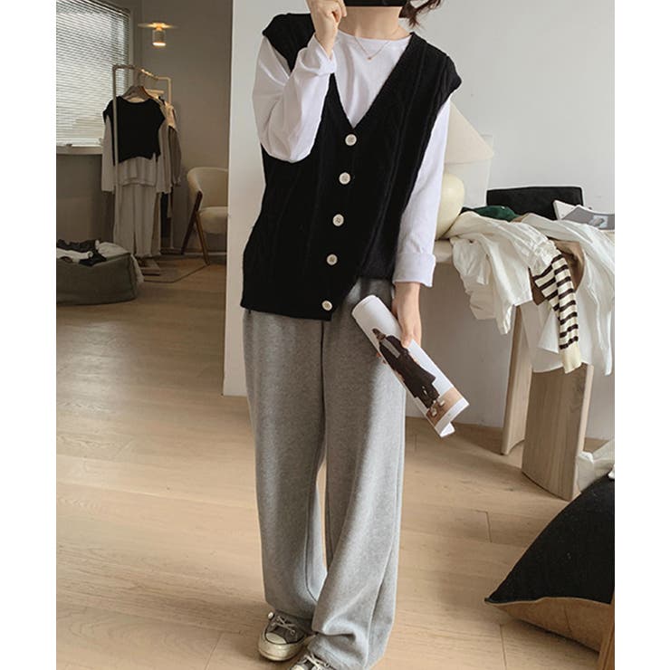 Vネックニットベストレディースニットジレ | SUNSHINE CLOSET | 詳細画像7 