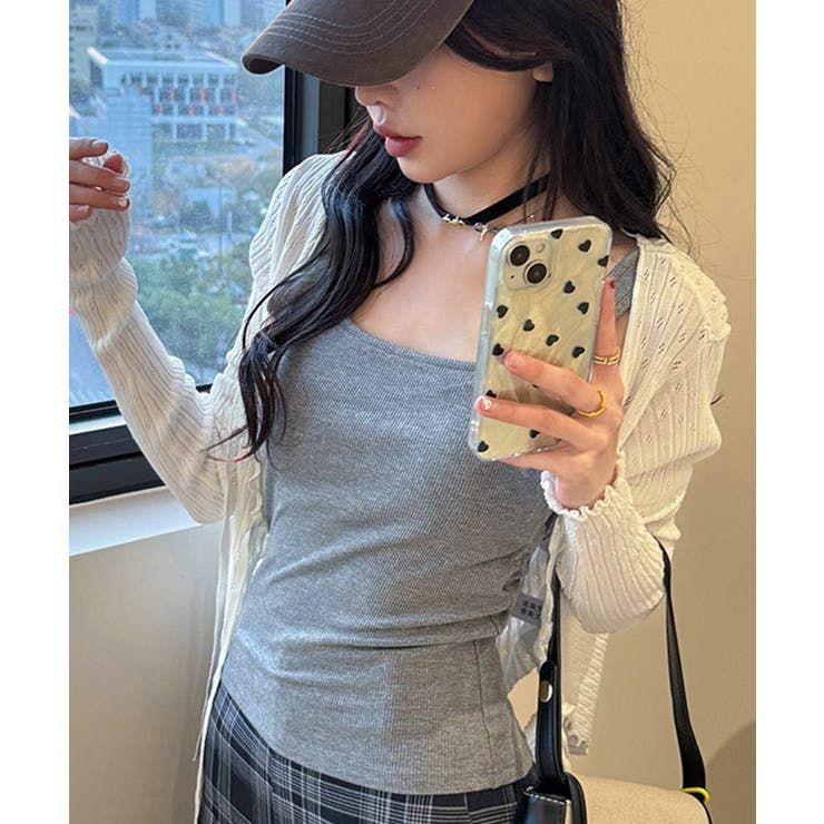 リブタンクトップ 背中開きトップス ノンワイヤータンクトップ | SUNSHINE CLOSET | 詳細画像14 