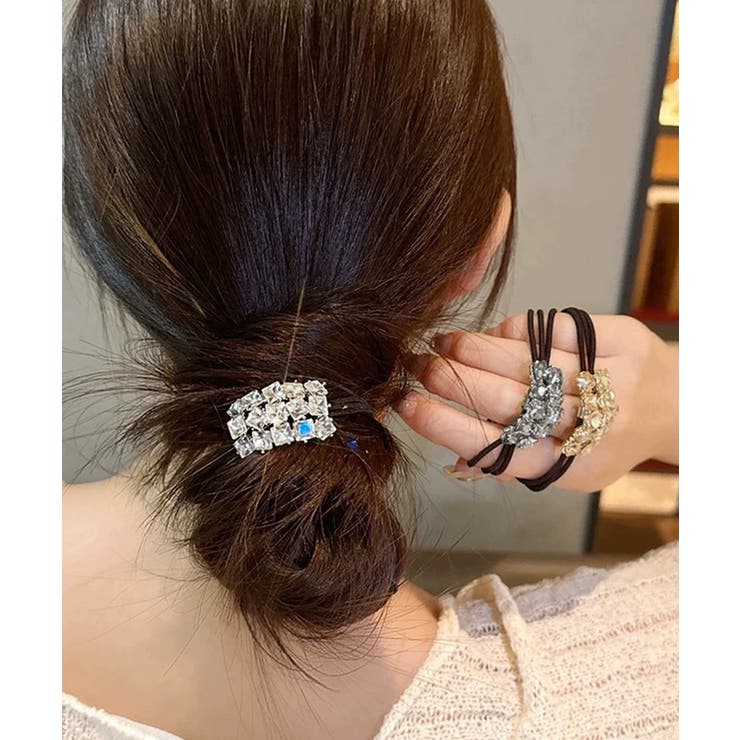 幾何柄ヘアゴムヘアリング キラキラ髪留め | SUNSHINE CLOSET | 詳細画像3 