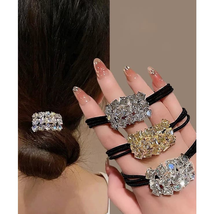 幾何柄ヘアゴムヘアリング キラキラ髪留め | SUNSHINE CLOSET | 詳細画像6 